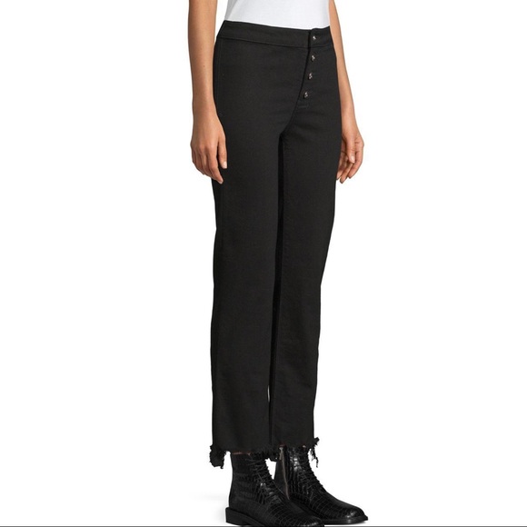 NEW RTA BLACK DISTRESSED BUTTON FRONT JEANS - Picture 3 of 7